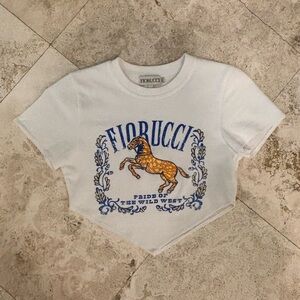 Fiorucci White Tee crop top size small